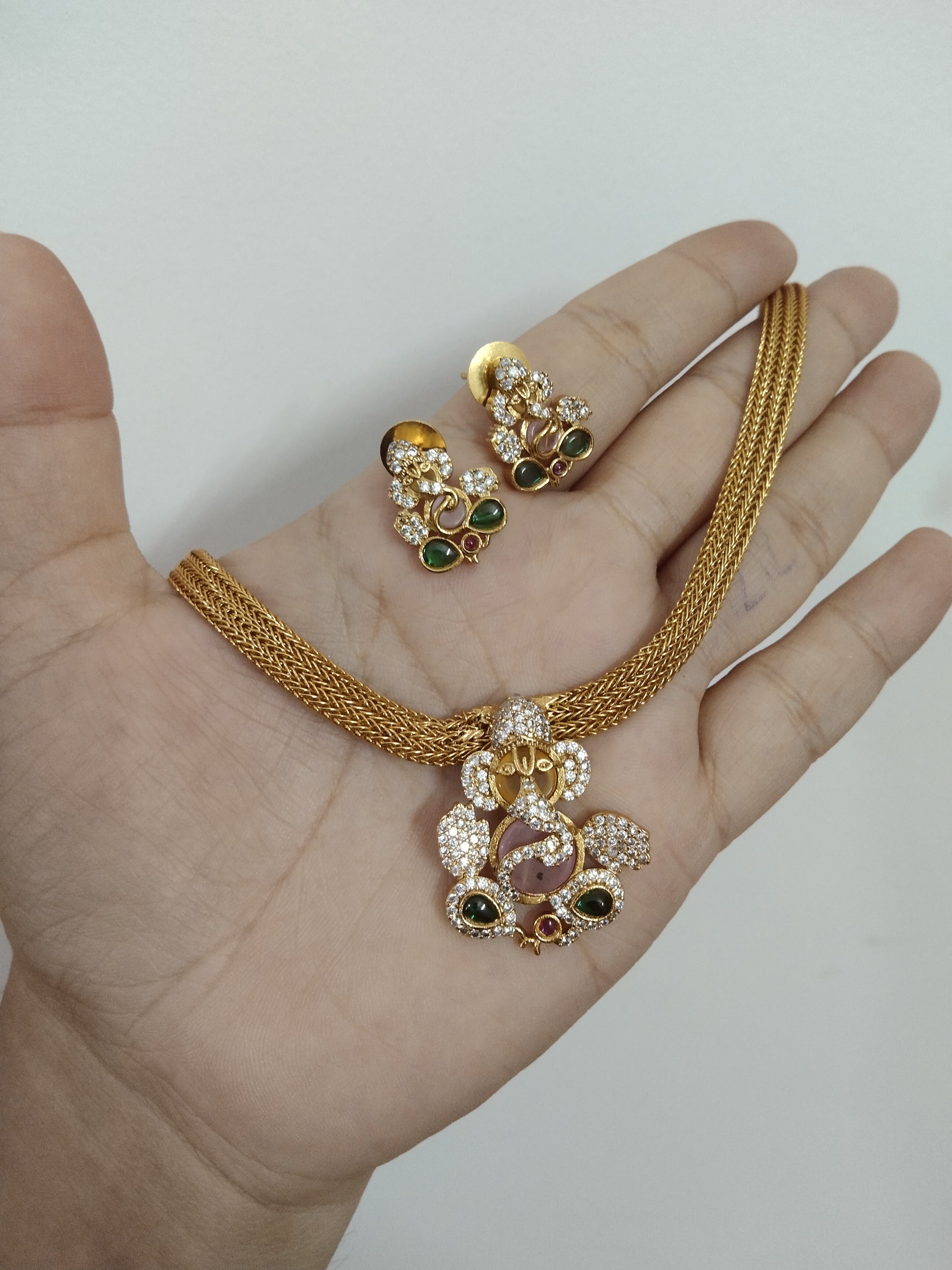Ganesh Pendant Necklace Set