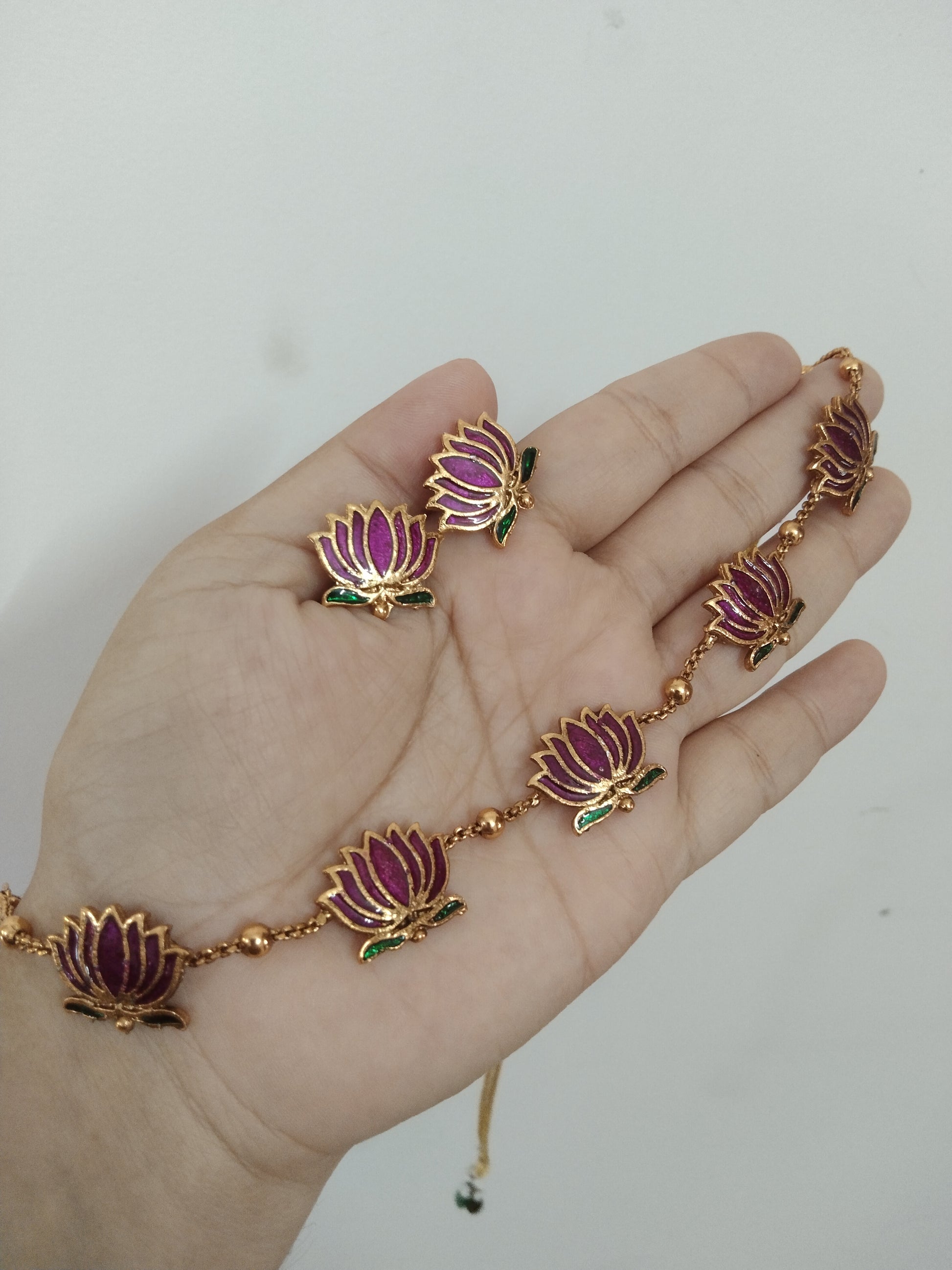 Manju Lotus Purple Necklace