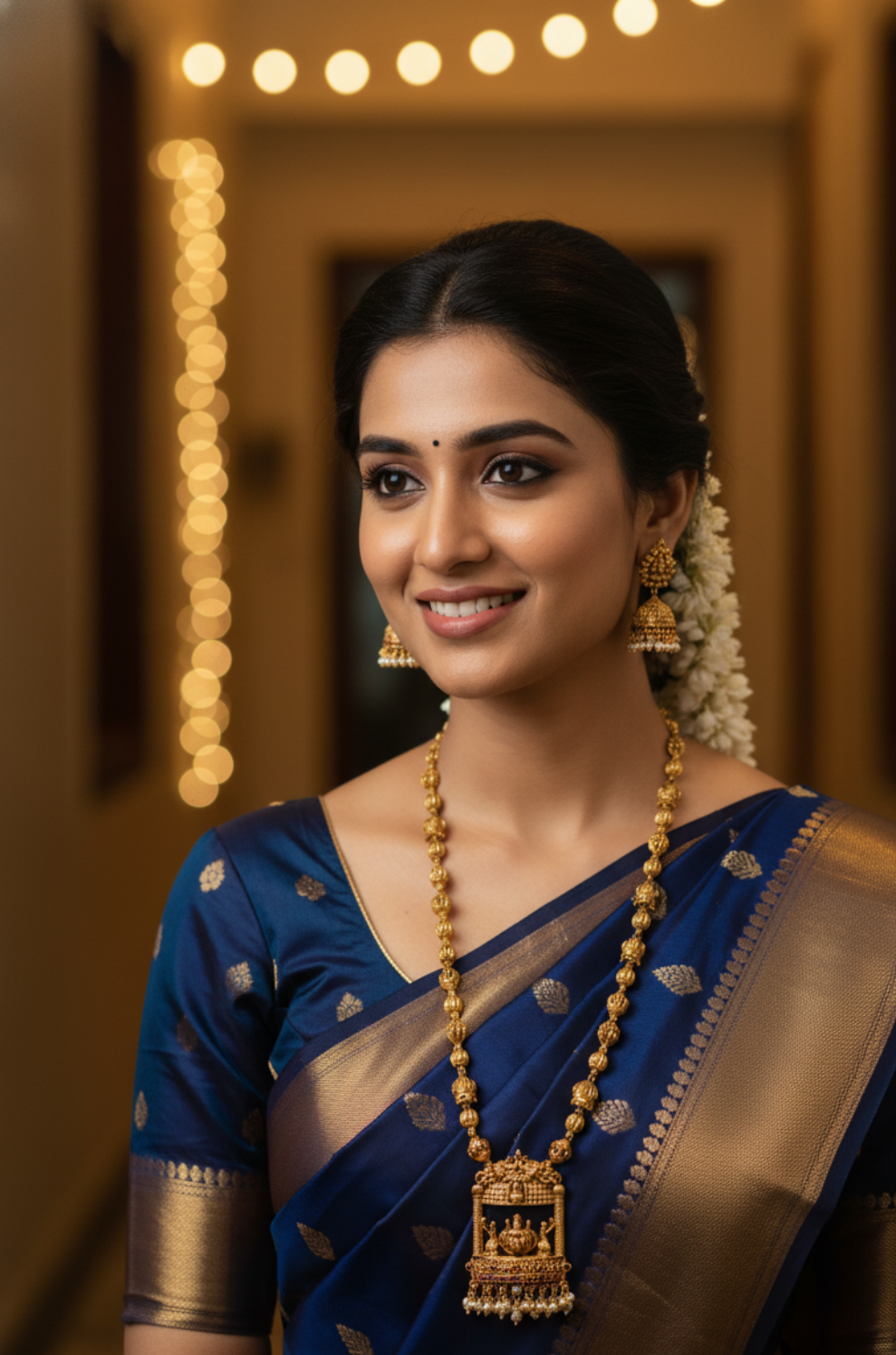Budget Temple Lakshmi Long Necklace Set