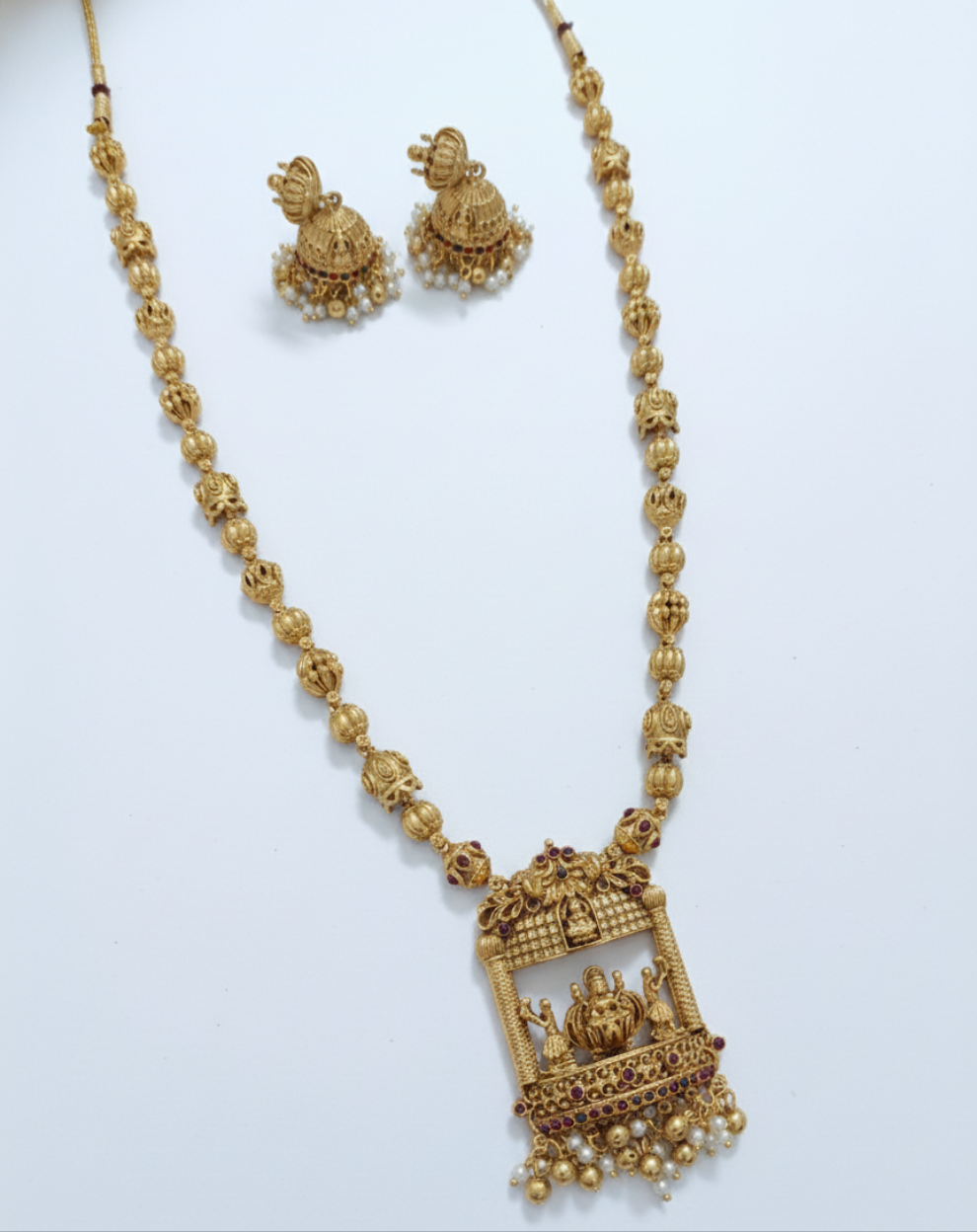 Budget Temple Lakshmi Long Necklace Set