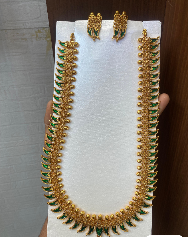 Palakka Mango Long Necklace Set