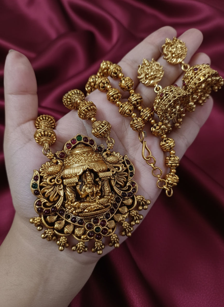 Heritage Lakshmi Mid Long Necklace Set