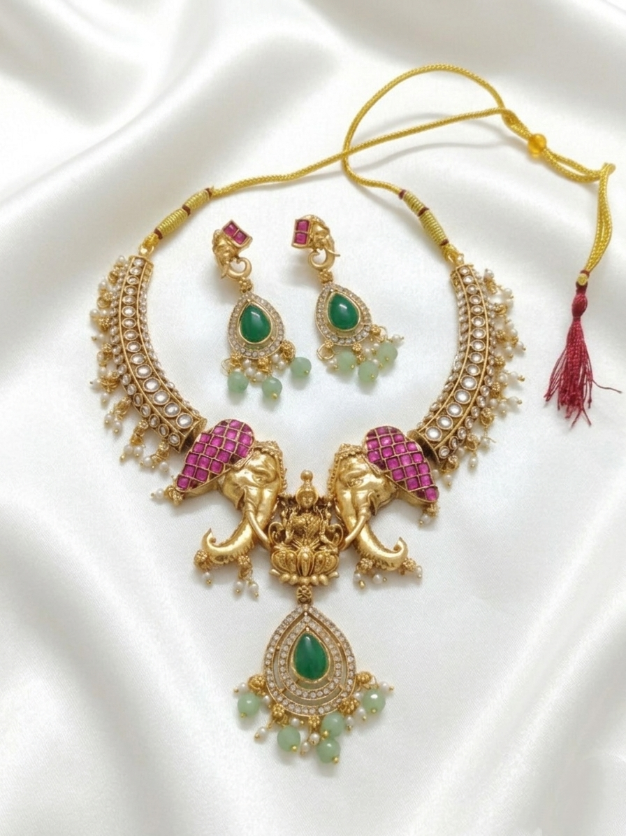Gajalakshmi Necklace Set V2