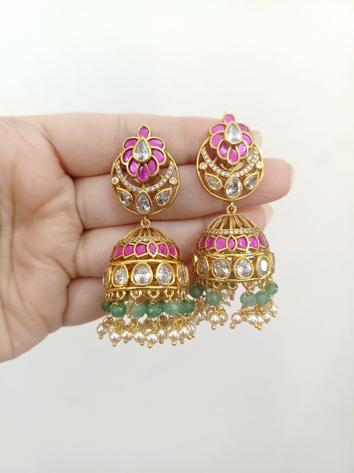Jaadu Kundan Jhumka Earring V1