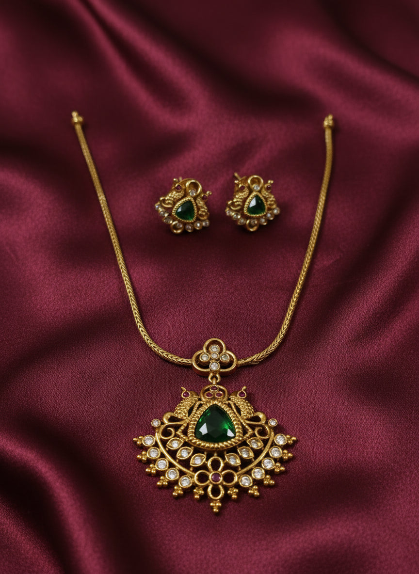 AD Peacock Pendant Necklace Set V2