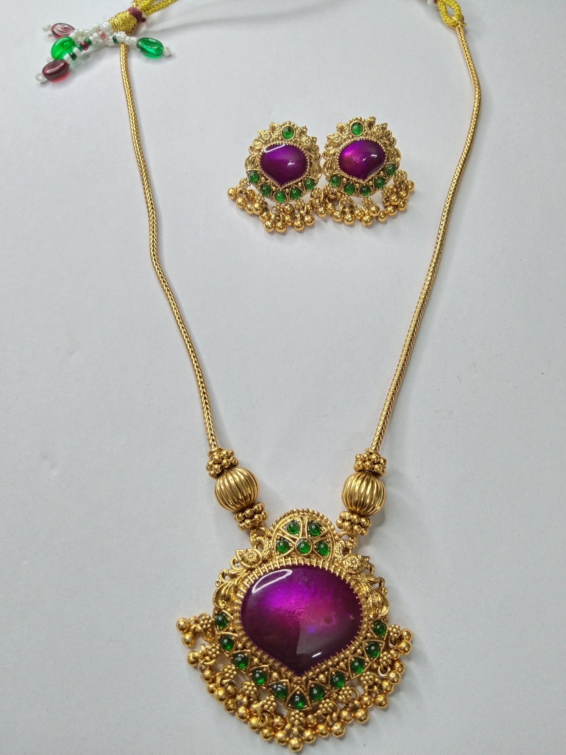 Palakka Pendant Necklace Set V6