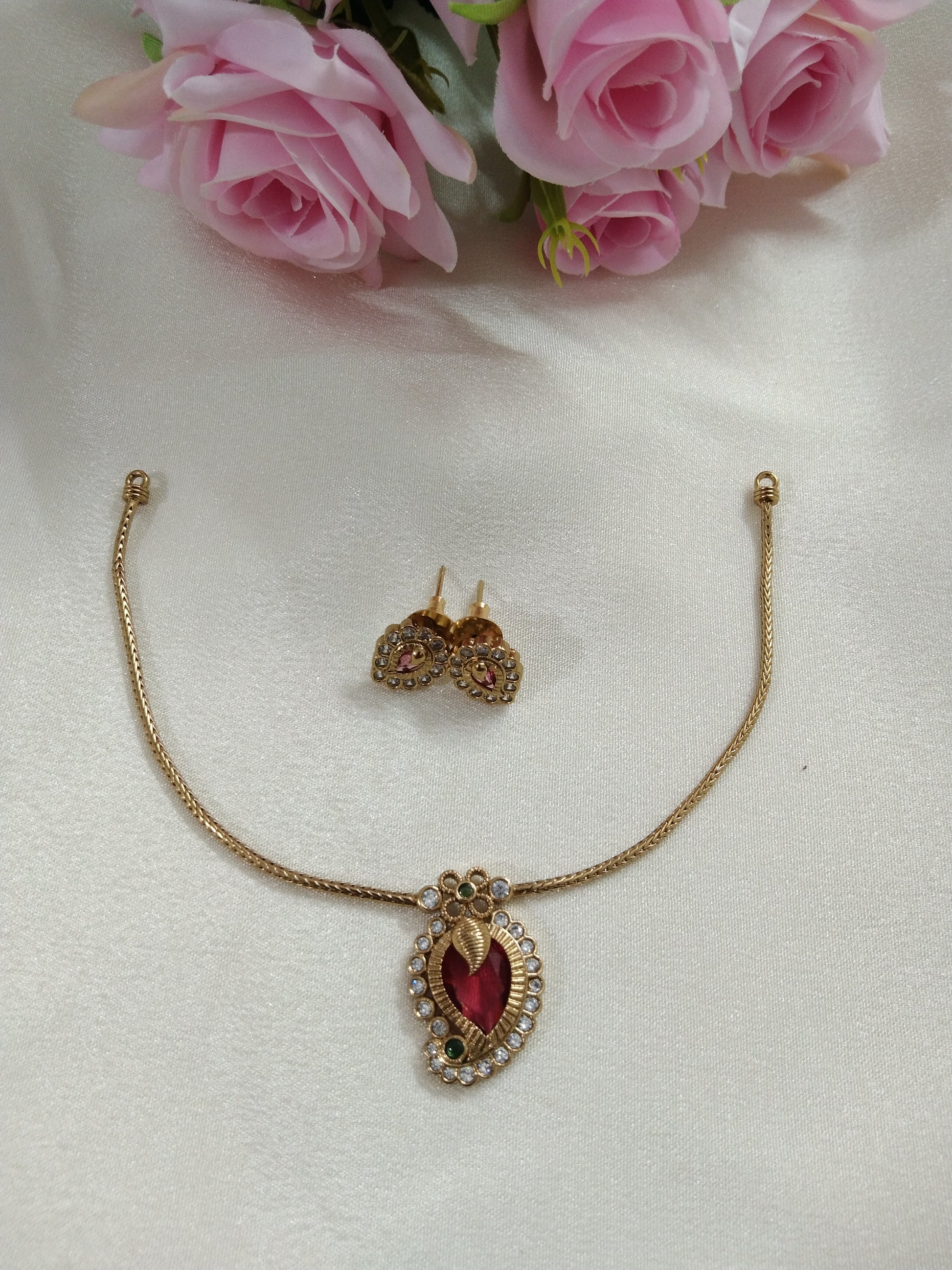 AD Ruby Mango Necklace