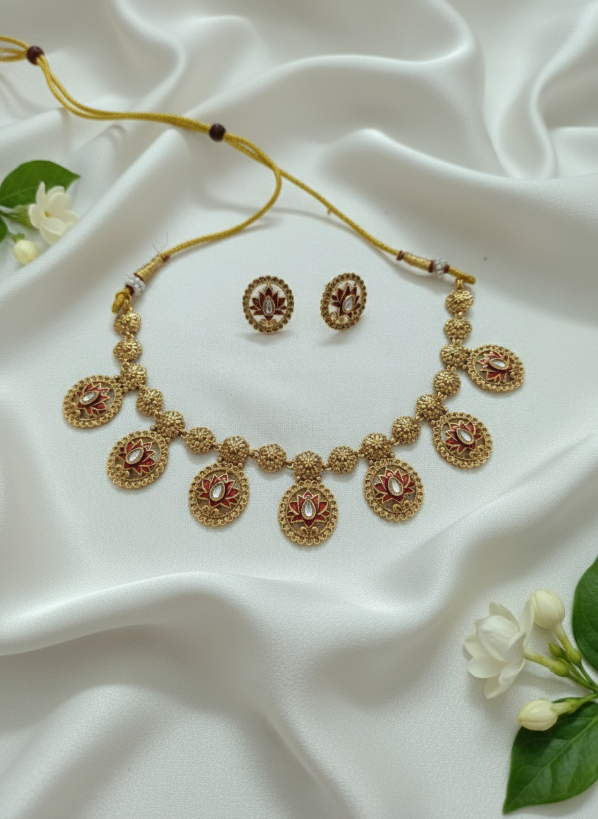 Padma Meenakari Necklace Set