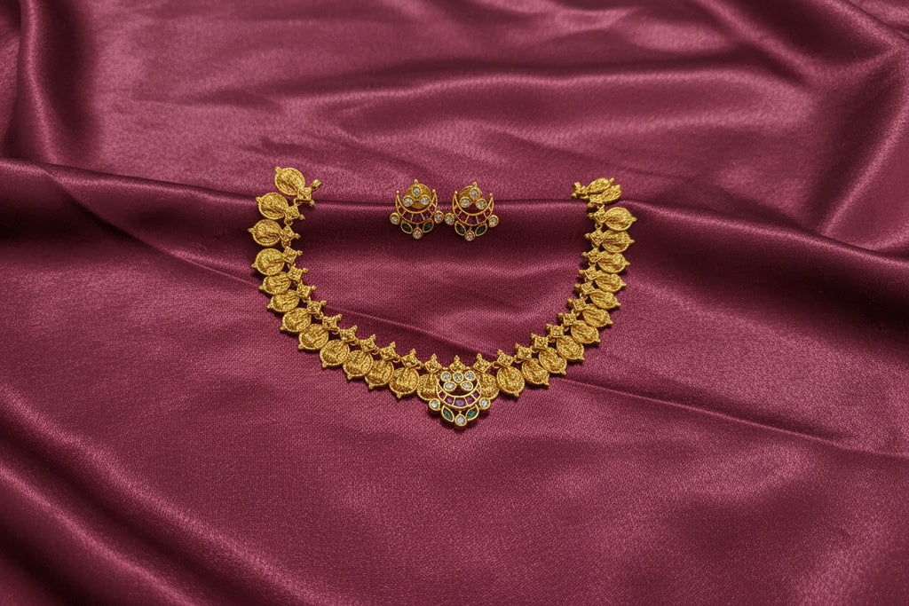 Fusion Lakshmi Coin Necklace Set