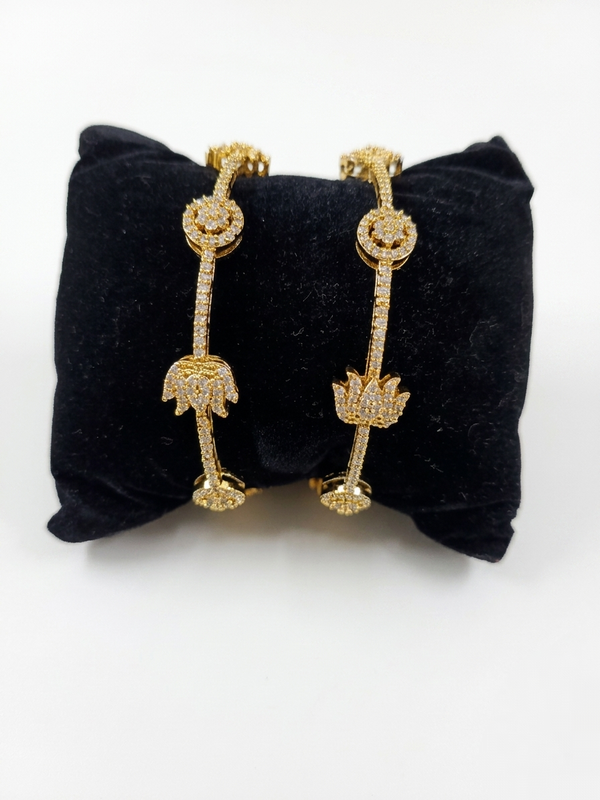 AD Lotus Bangles Set of 2