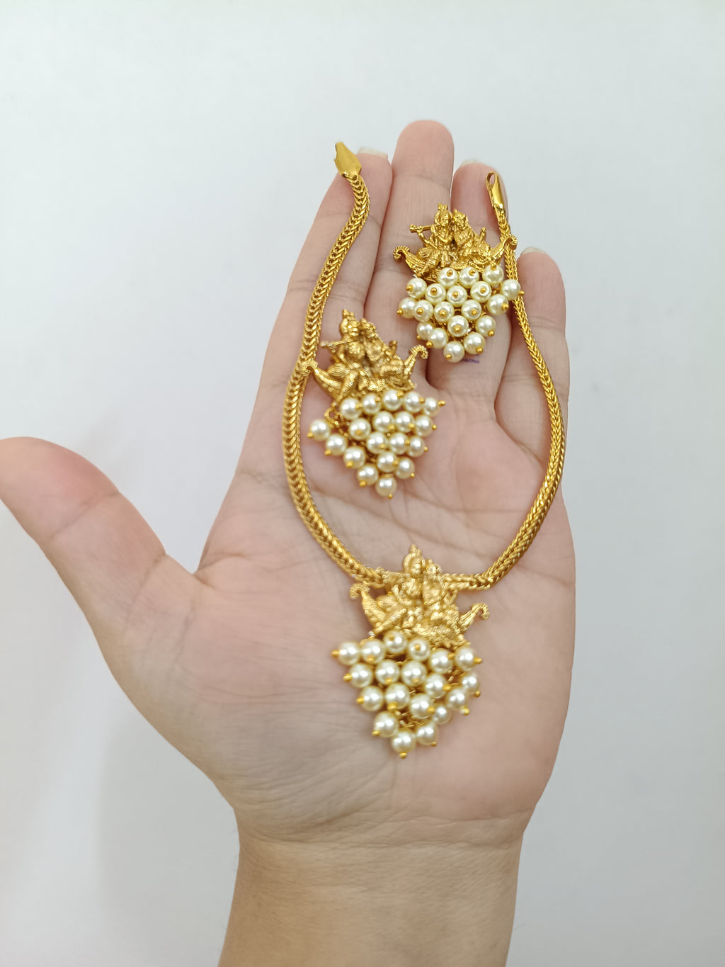 Radhekrishna Bead Pendant Necklace Set