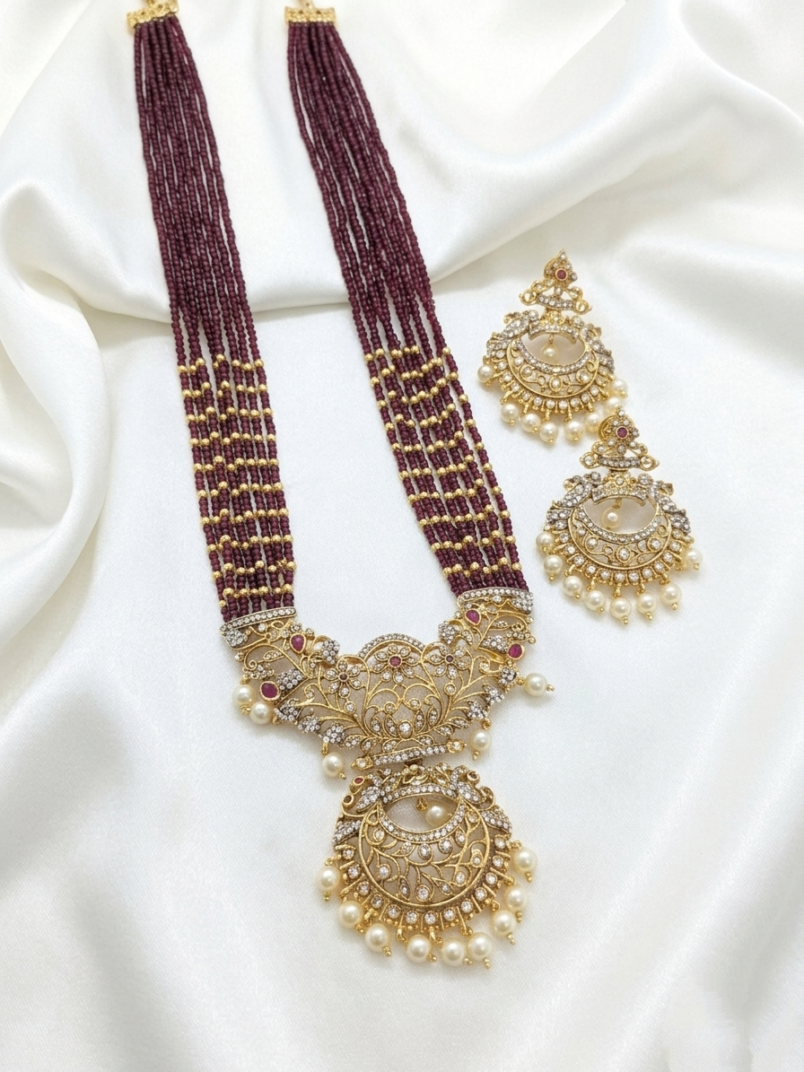 Non idol Beaded Long Necklace Set V27