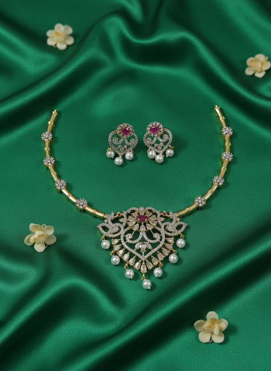 GJ Polish AD Chandrahar Necklace