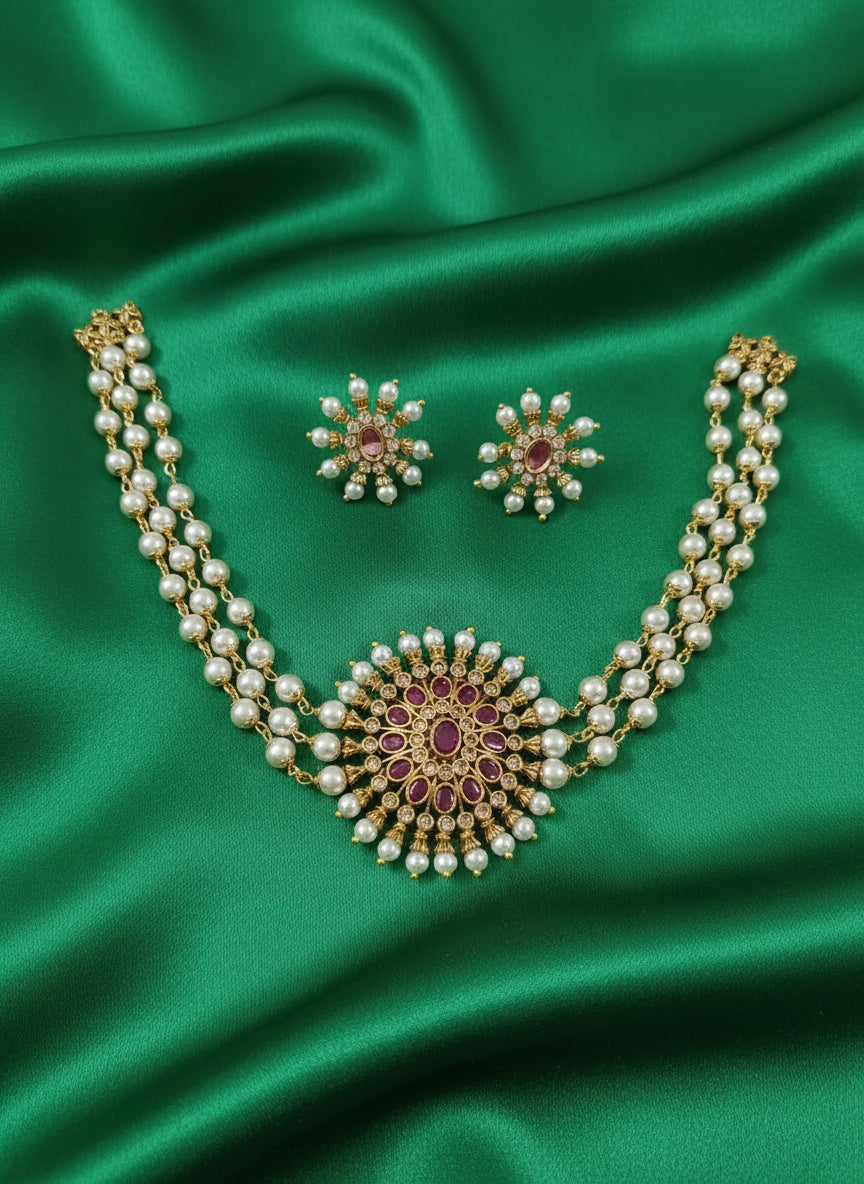 Celebrity Inspired Pearl Choker Set