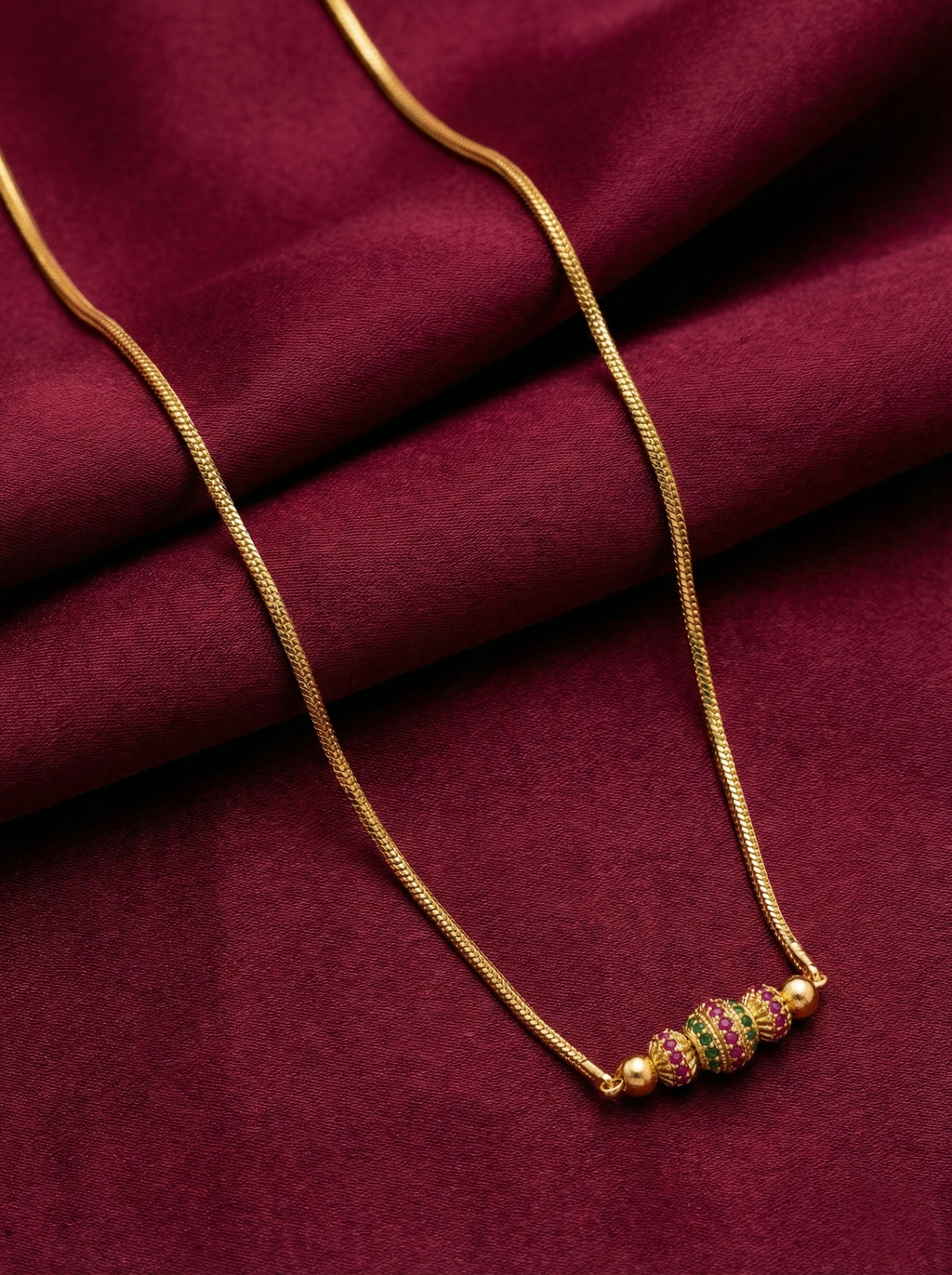 Micro Polish AD Ball Mugappu Chain Set