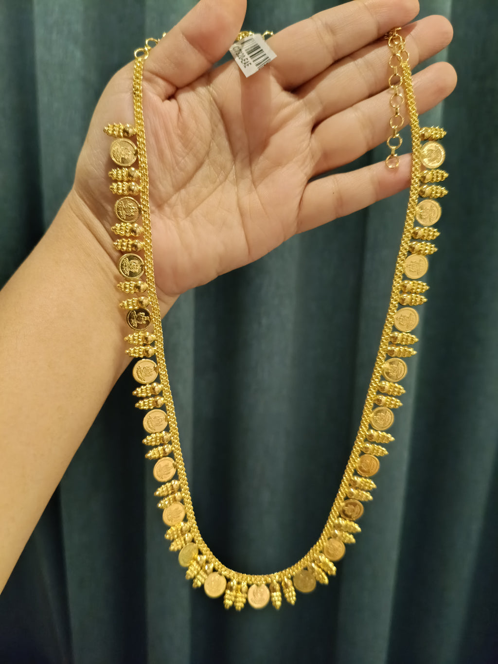 Micro Polish Coin Mullamottu Long Necklace Set