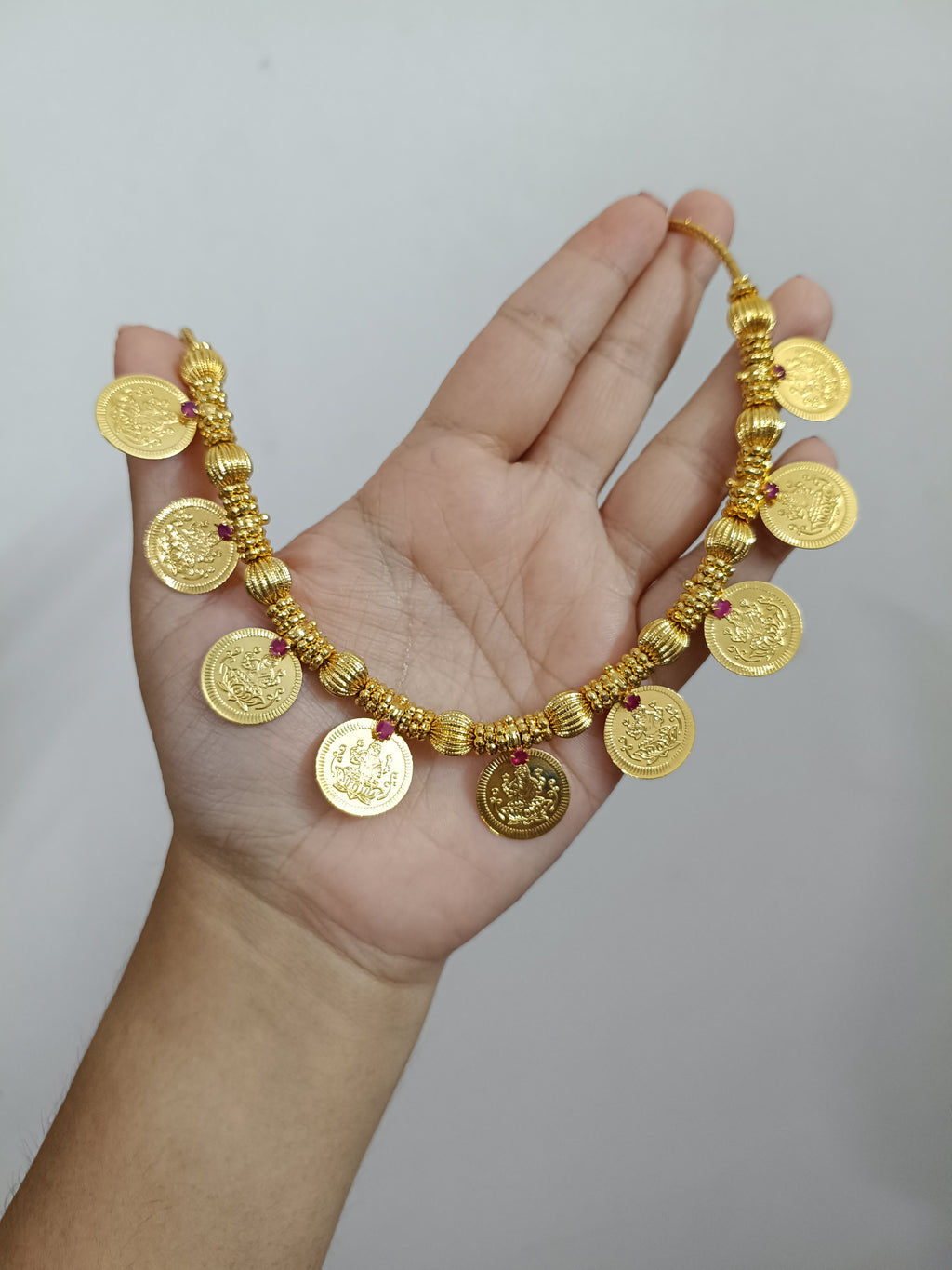 Micro Polish Lakshmi Coin Necklace