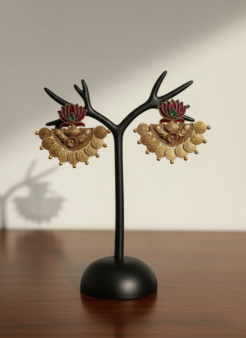 Padma Coin Chandbali Earring Set