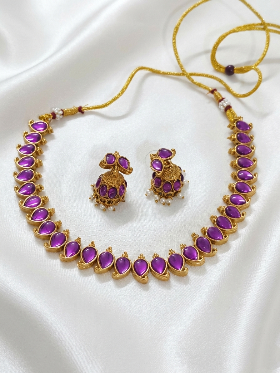 Lavender Mango Necklace Set