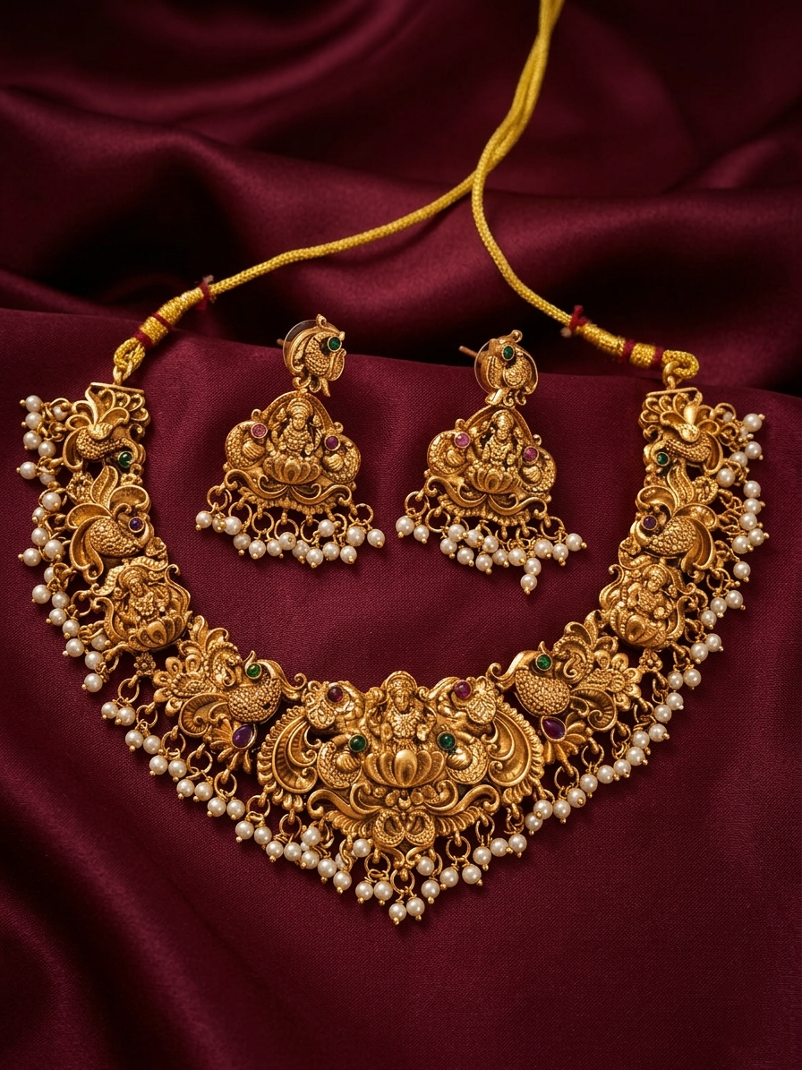 Lakshmi Nagas Necklace Set V15
