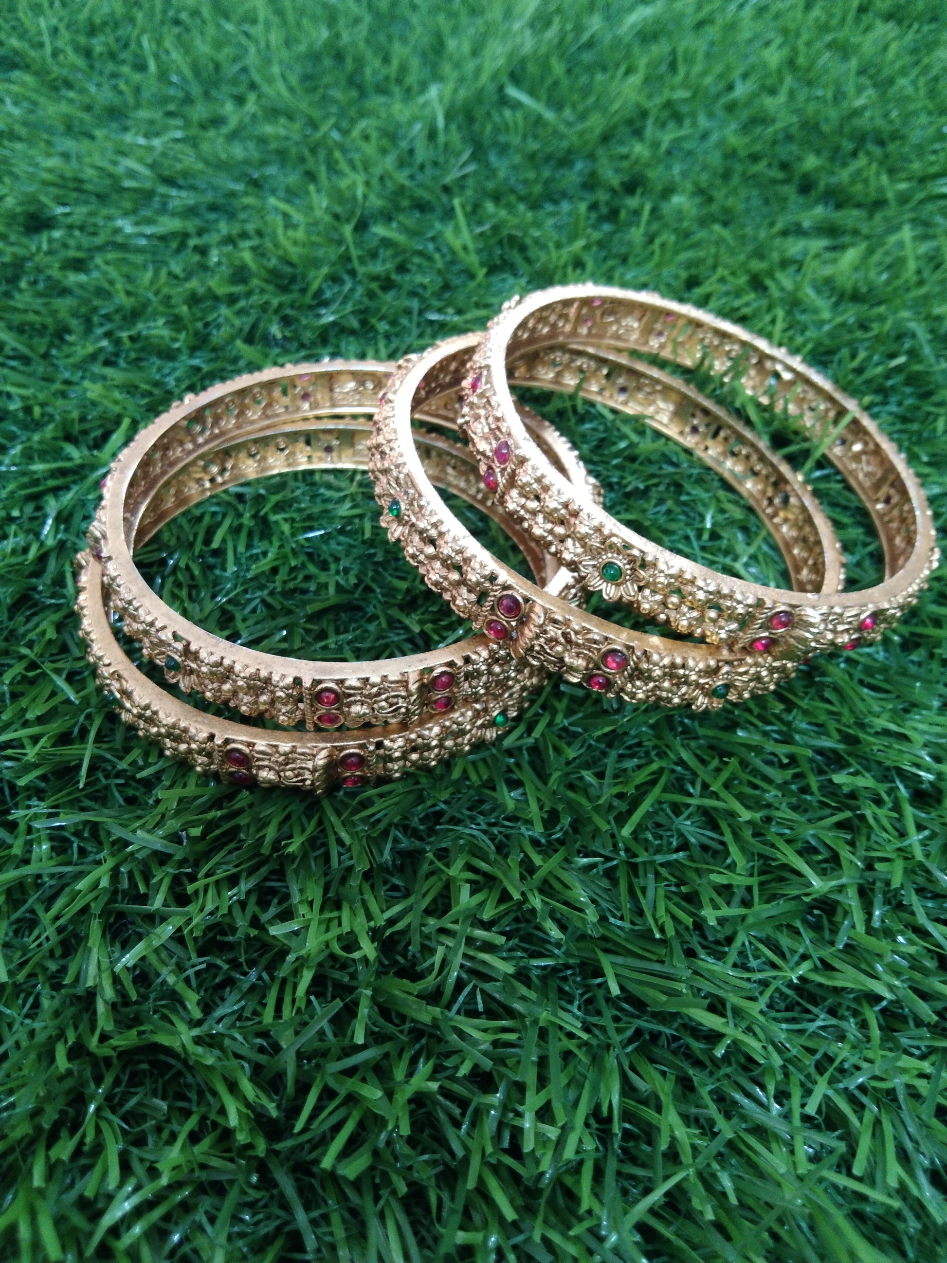 Matte Finish Lakshmi Bangle Set of 4 V2