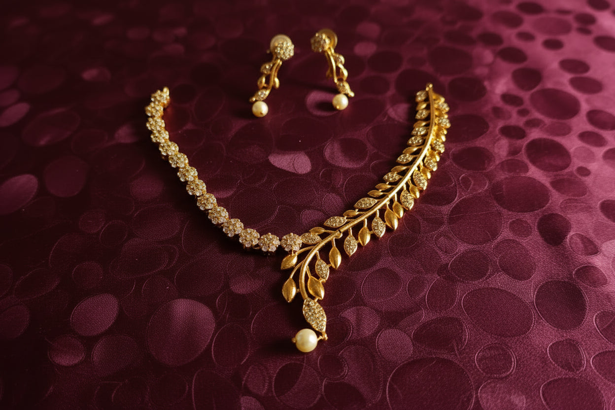 AD Flower Creeper Necklace Set