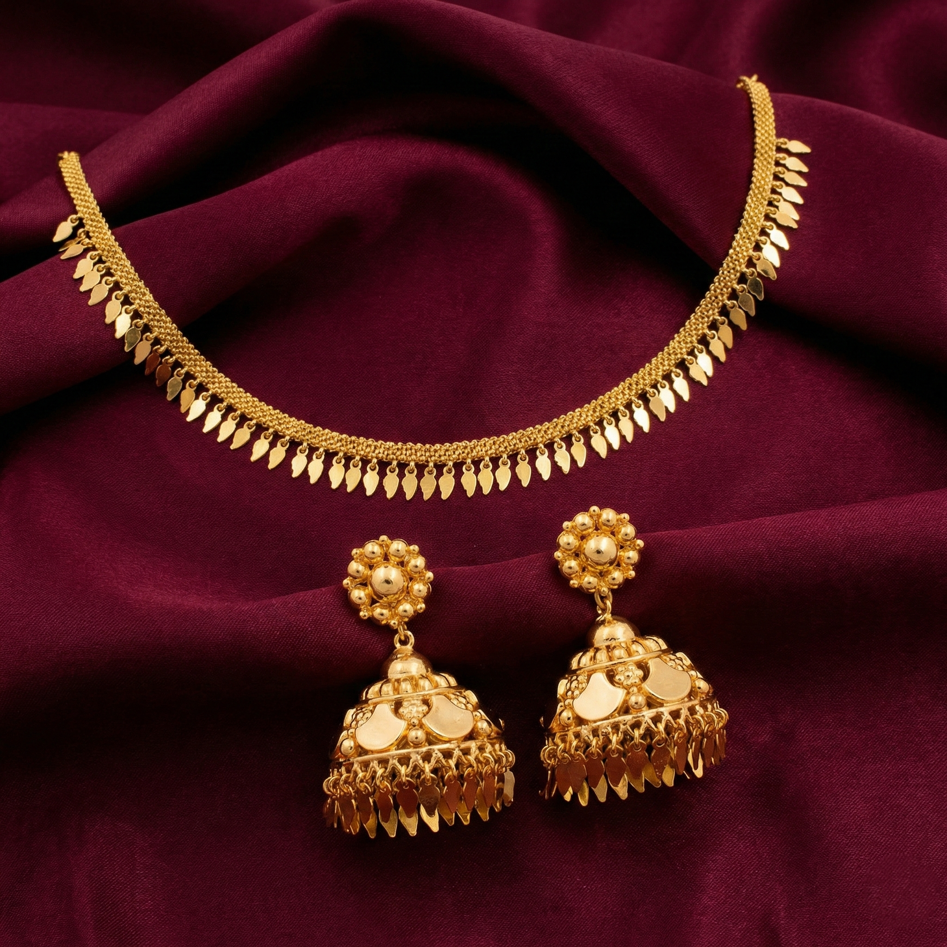 Micro Polish 1 Line Elakathali Necklace Set