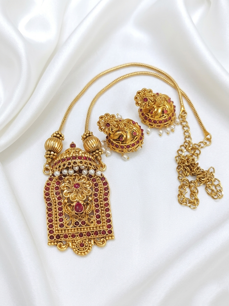 Low Budget Non Idol Pendant Necklace Set V10