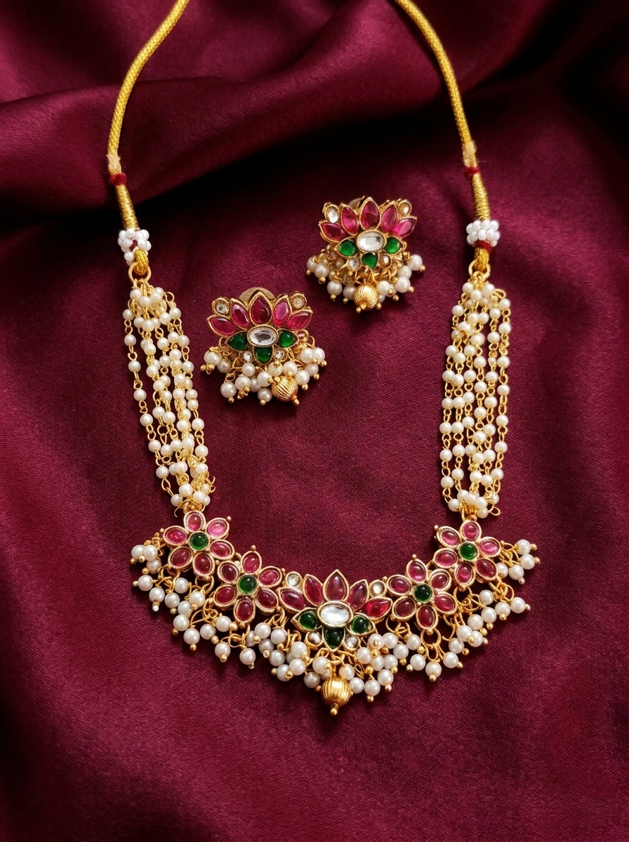 Kemp Lotus Pearl Choker Set