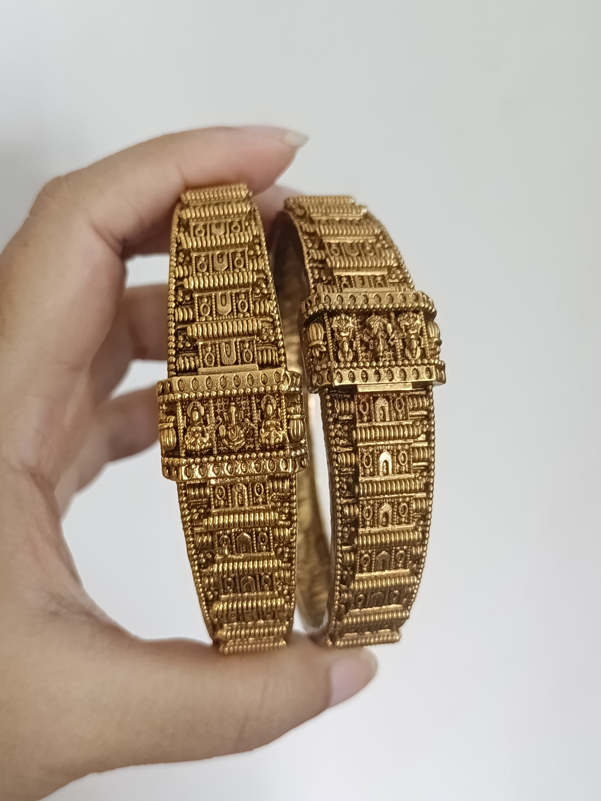 Temple Broad Bangle Set of 2