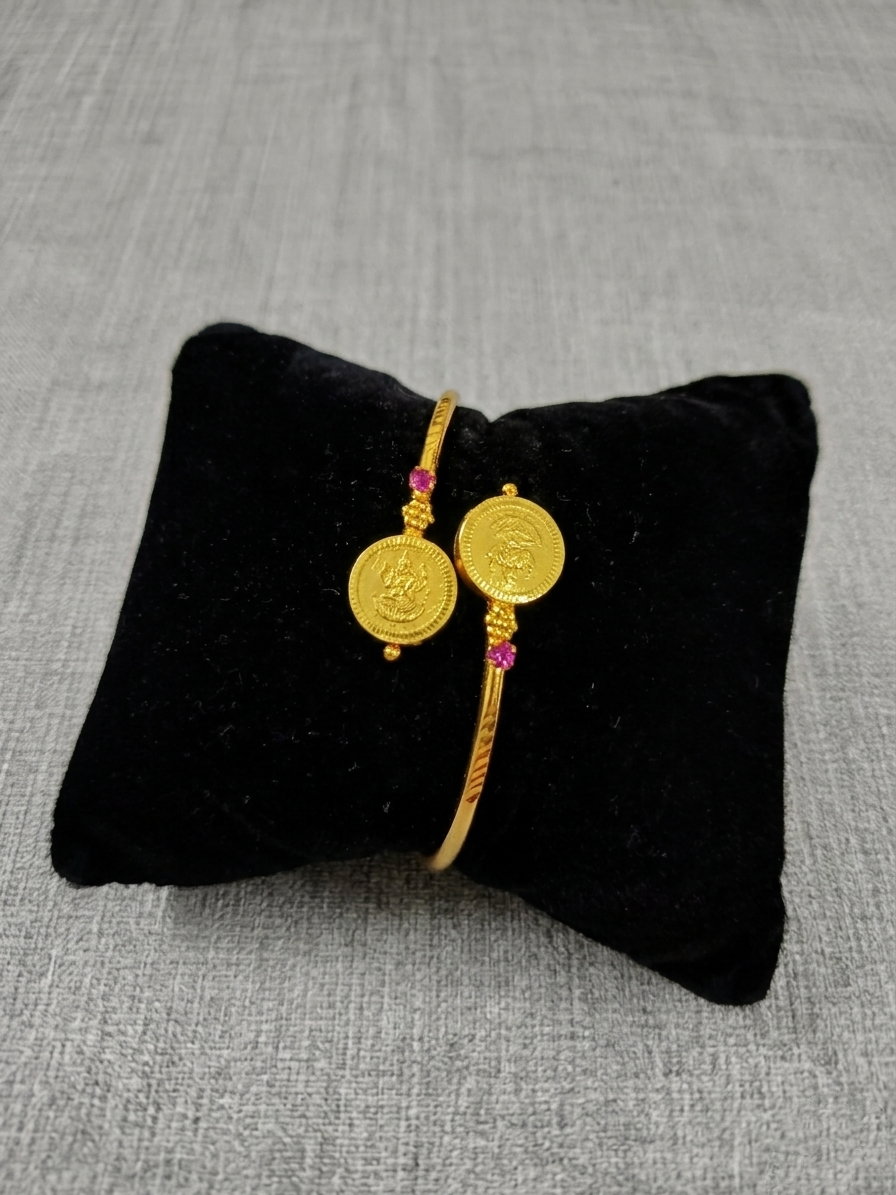 Micro Polish Coin Adjustable Bangle