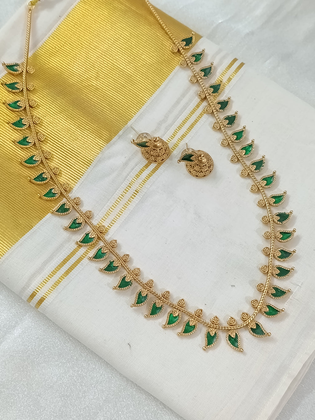 Palakka Mango Long Necklace Set V3