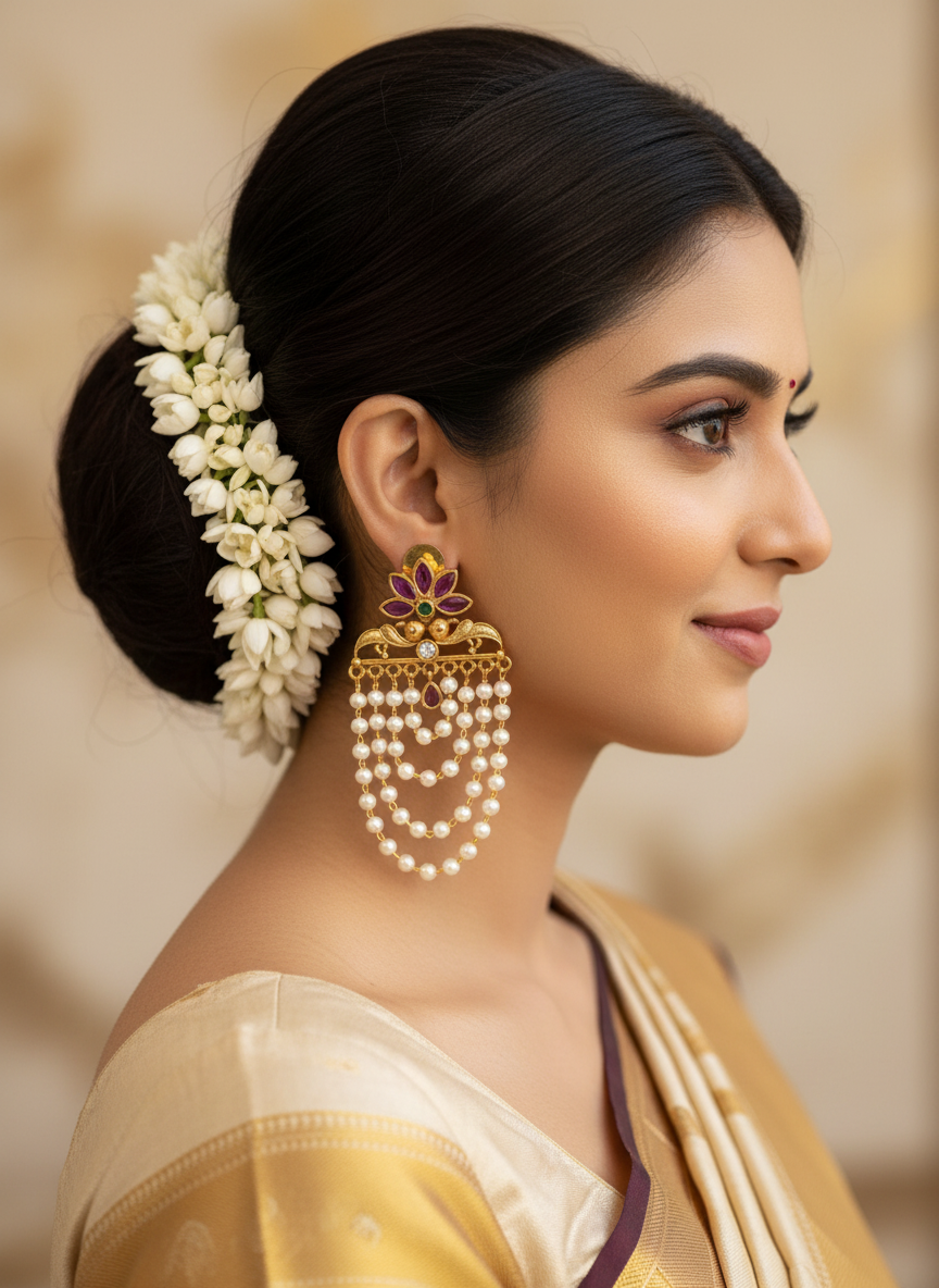 Pearl Layer Flower Earring