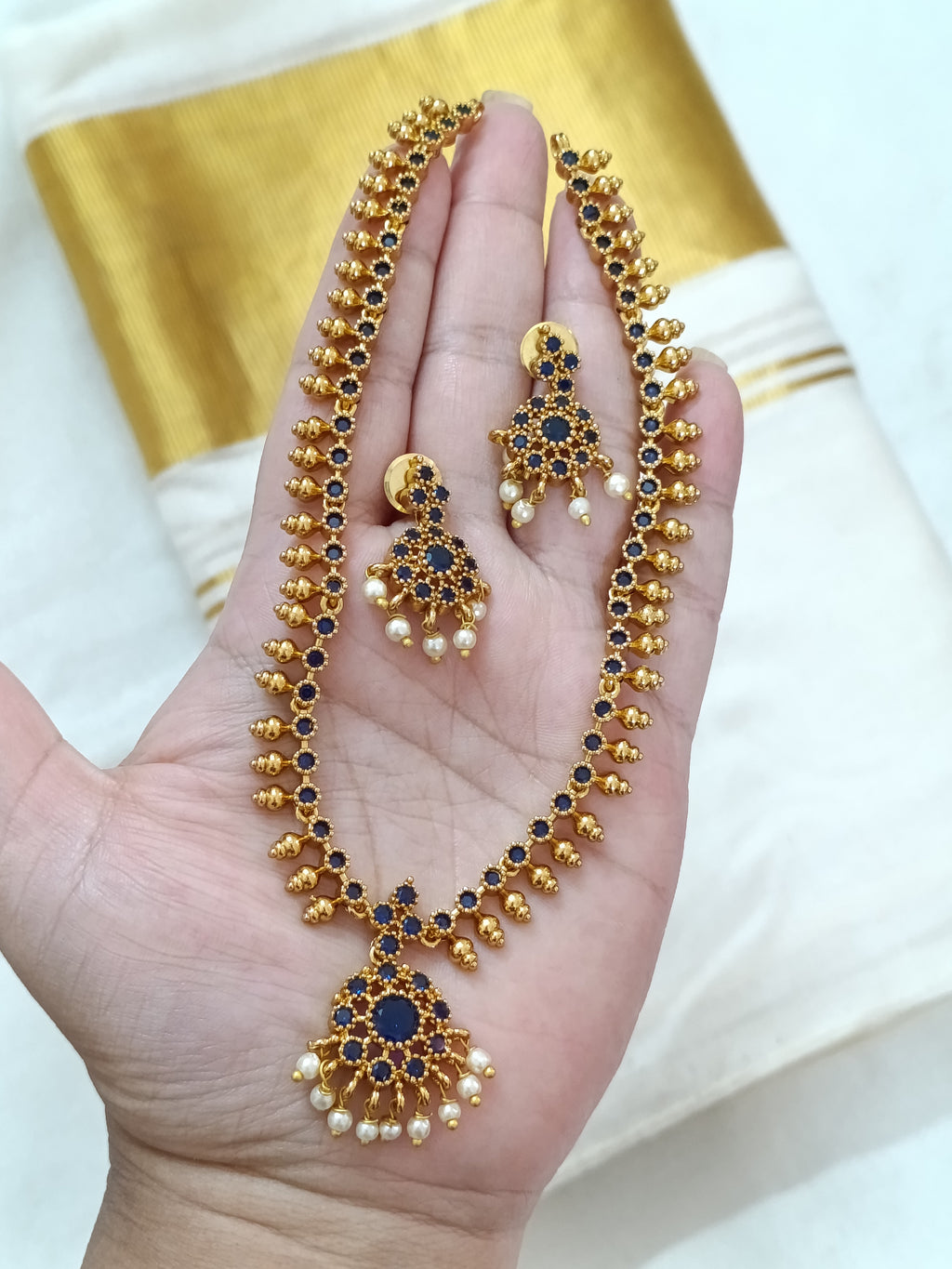 Traditional Kemp Stone Necklace Set V3