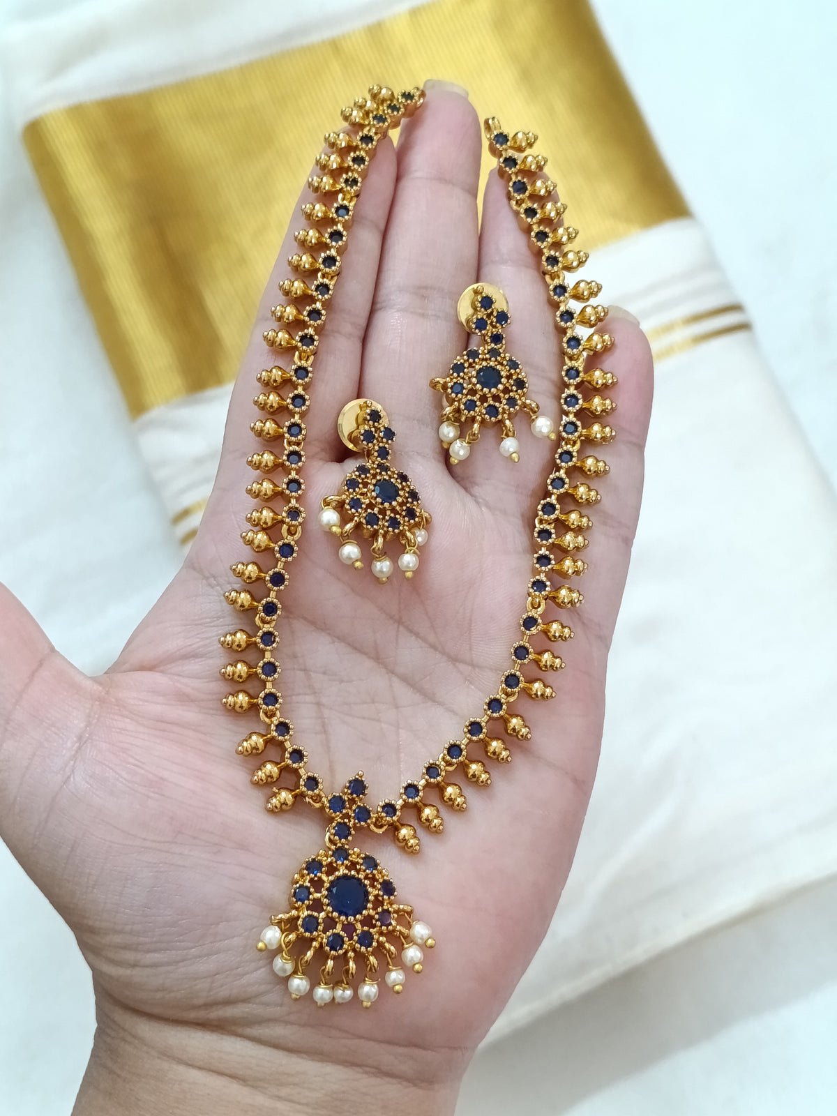 Traditional Kemp Stone Necklace Set V3
