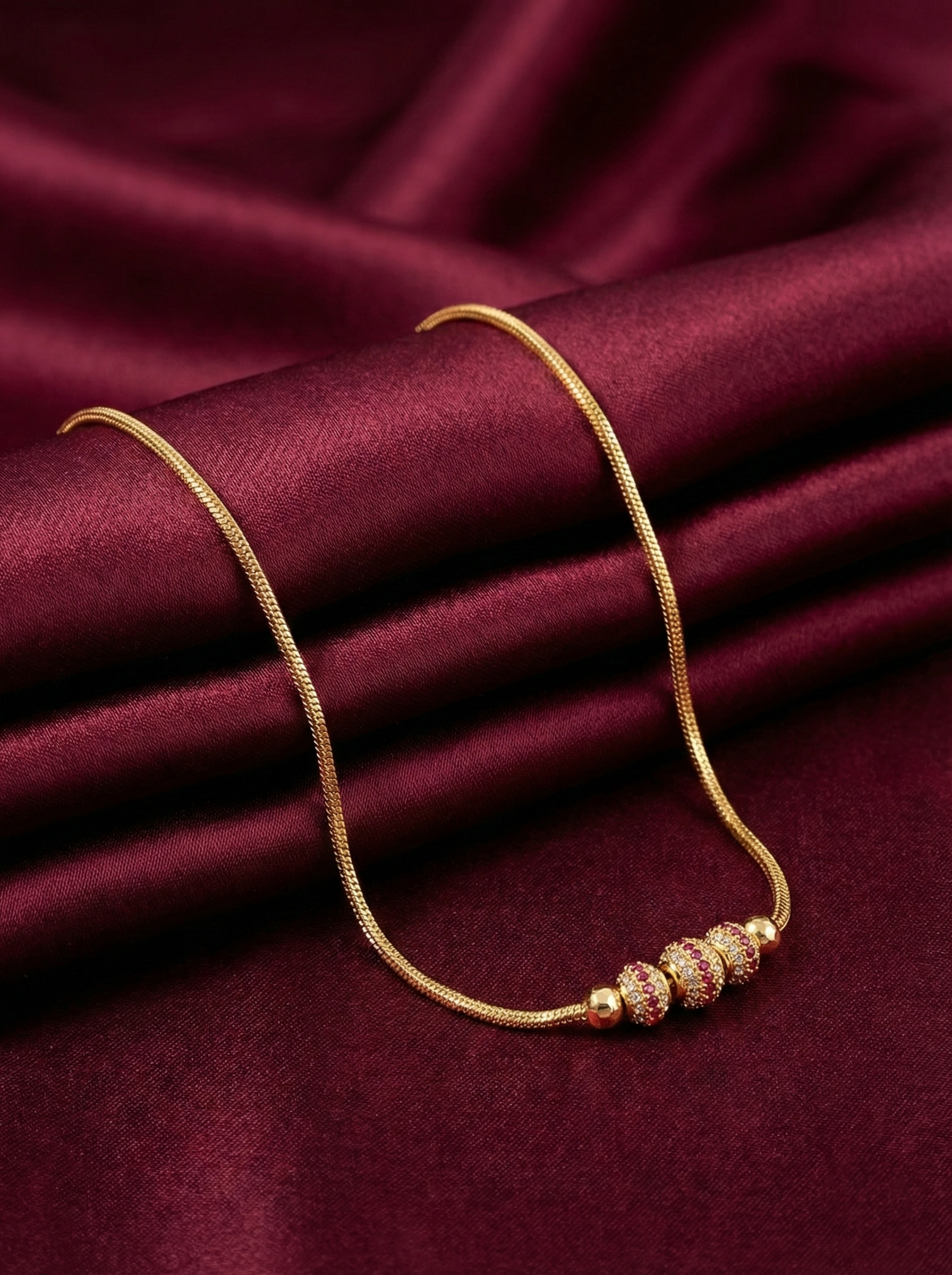 Micro Polish AD Ball Mugappu Chain Set