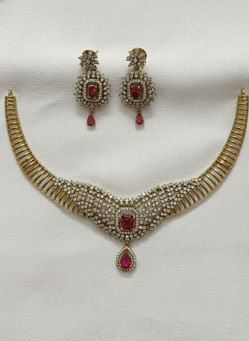 Aura Diamond Drop Necklace Set
