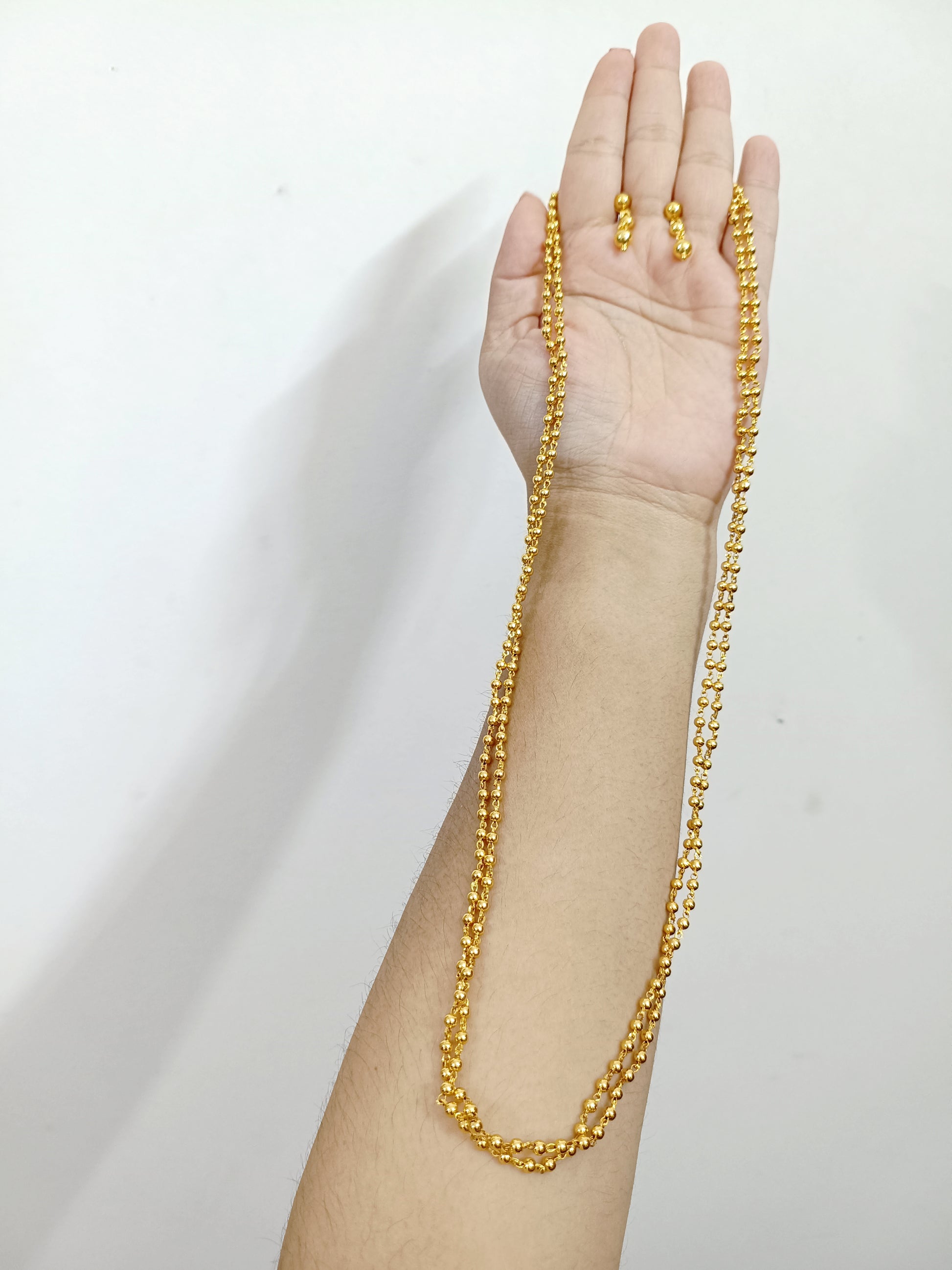 Micro Polish 2 Layer Mani Mala Long Necklace Set
