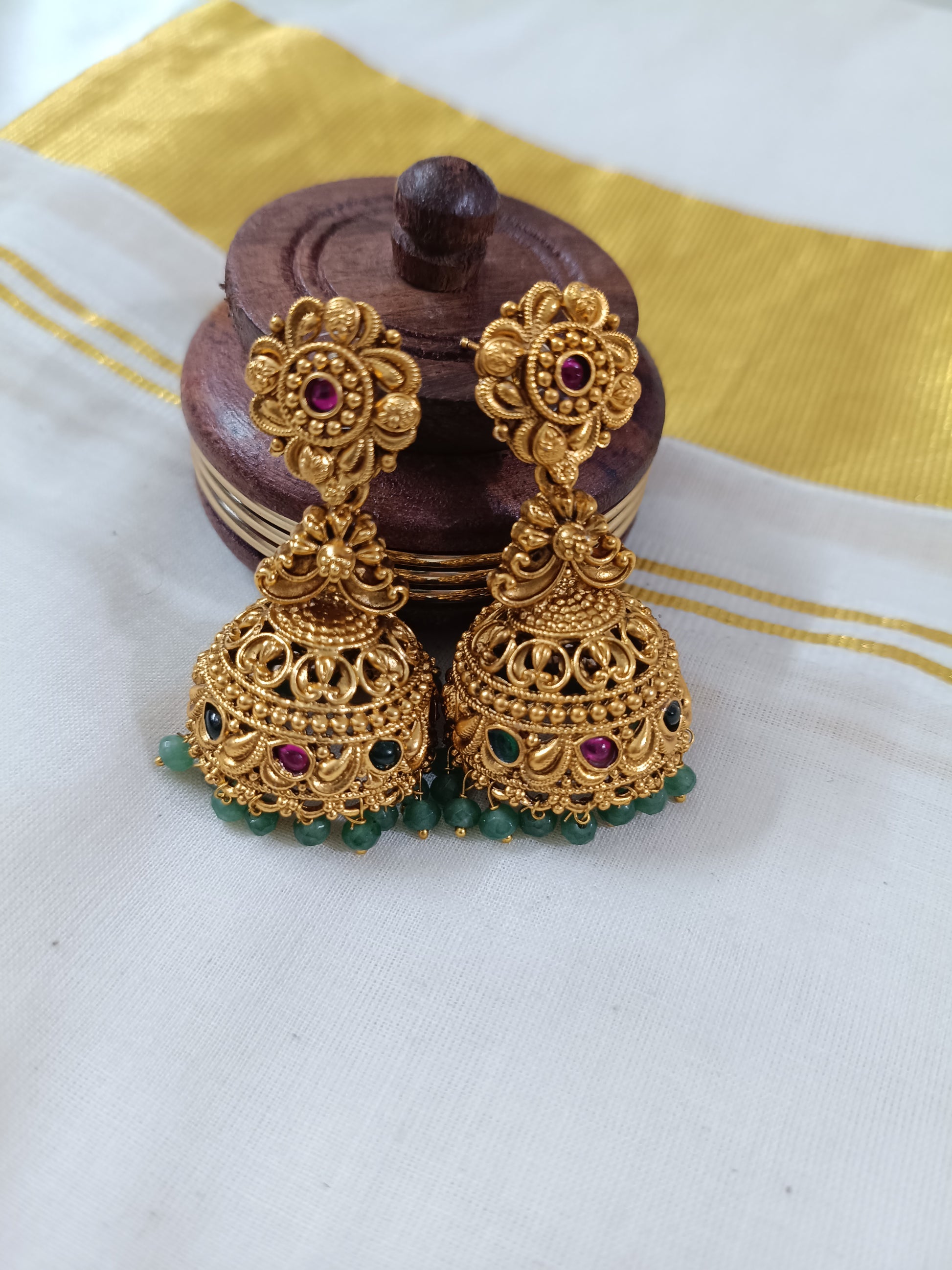 Matte Finish Non Idol Jhumka Earring V2