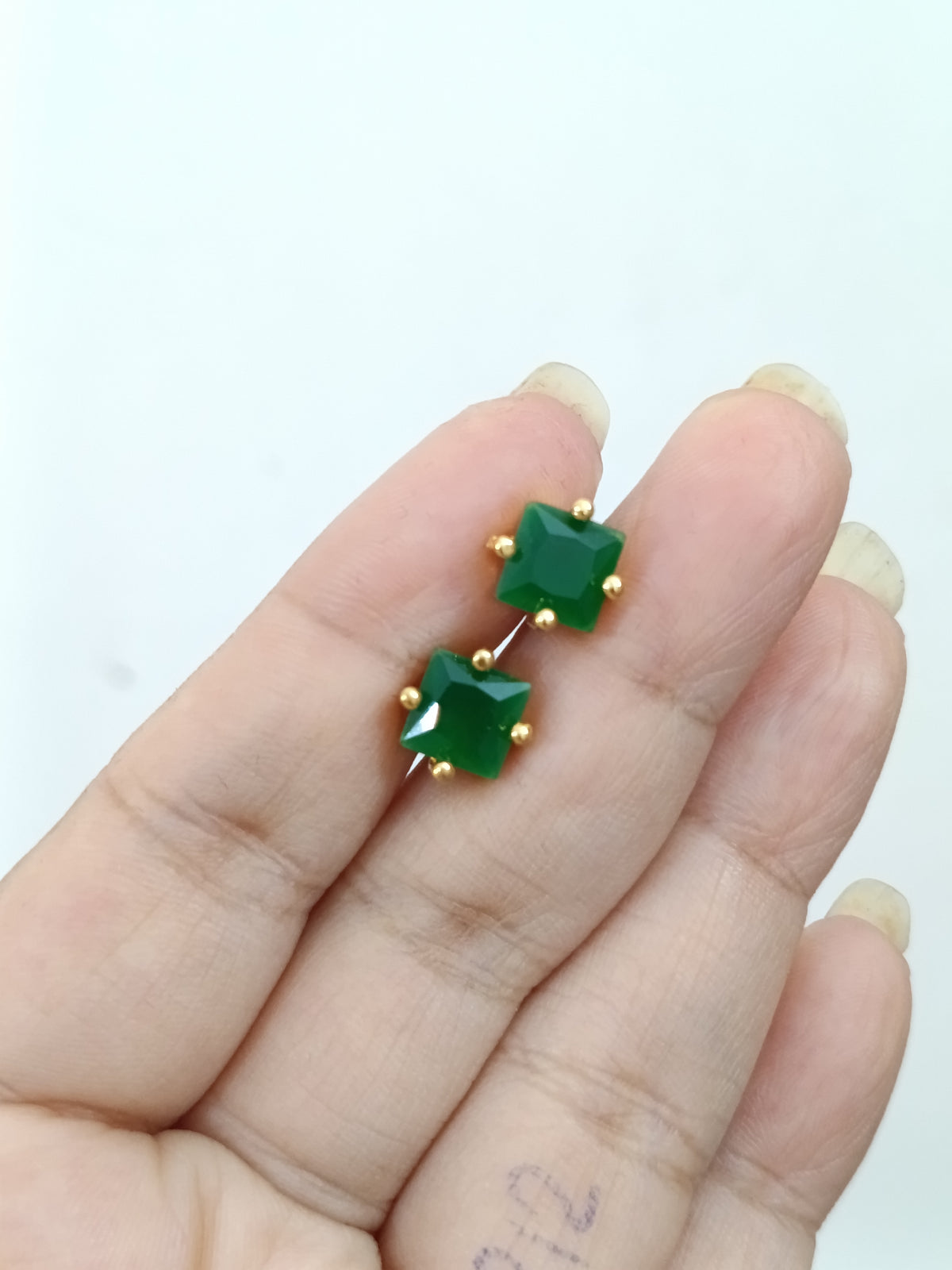 Micro Polish Sufi Stone Stud Earring