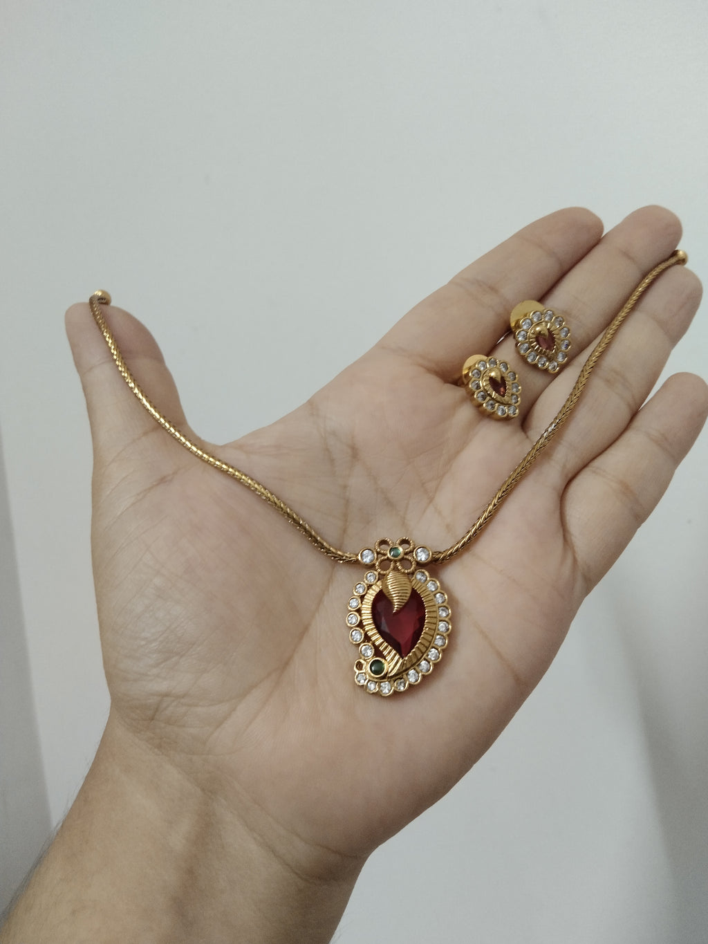 AD Ruby Mango Necklace