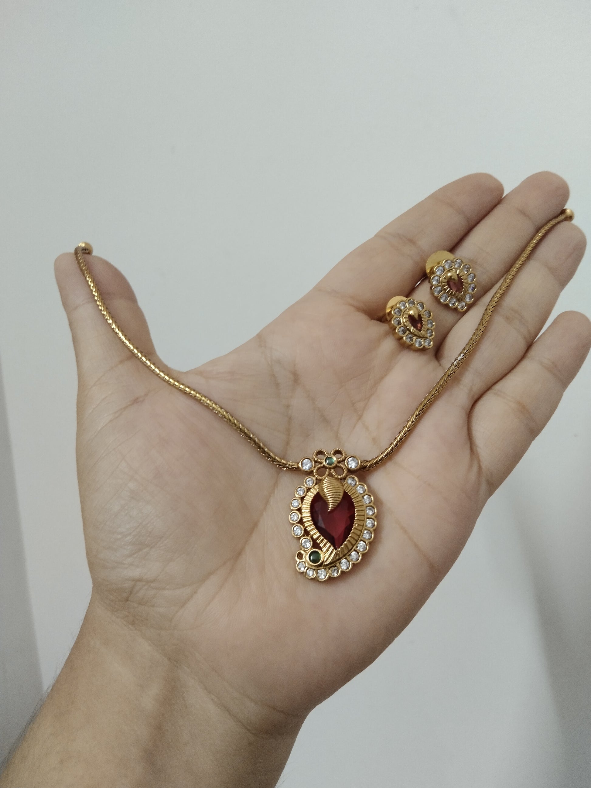 AD Ruby Mango Necklace