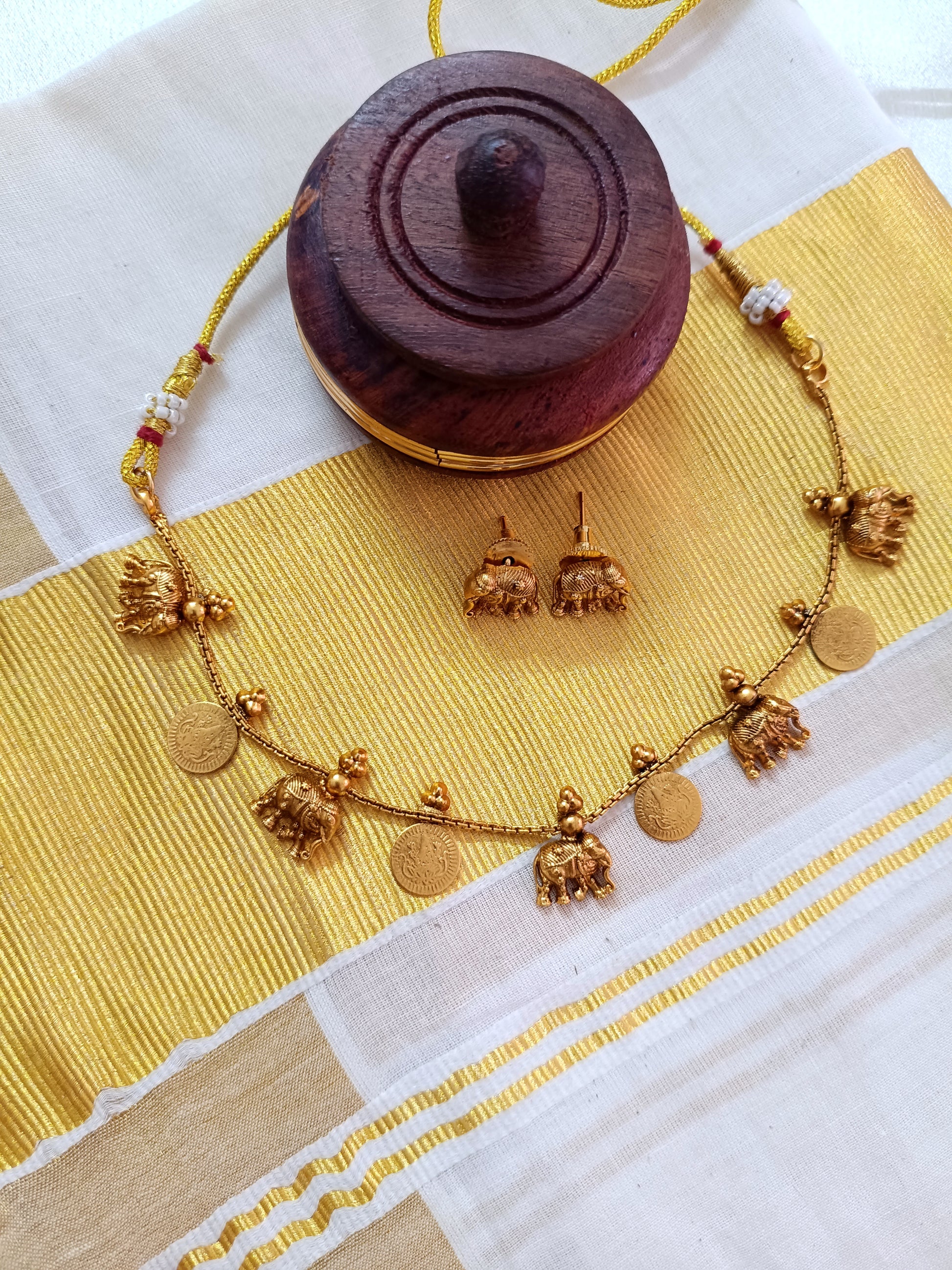 Elephant Coin Necklace Set