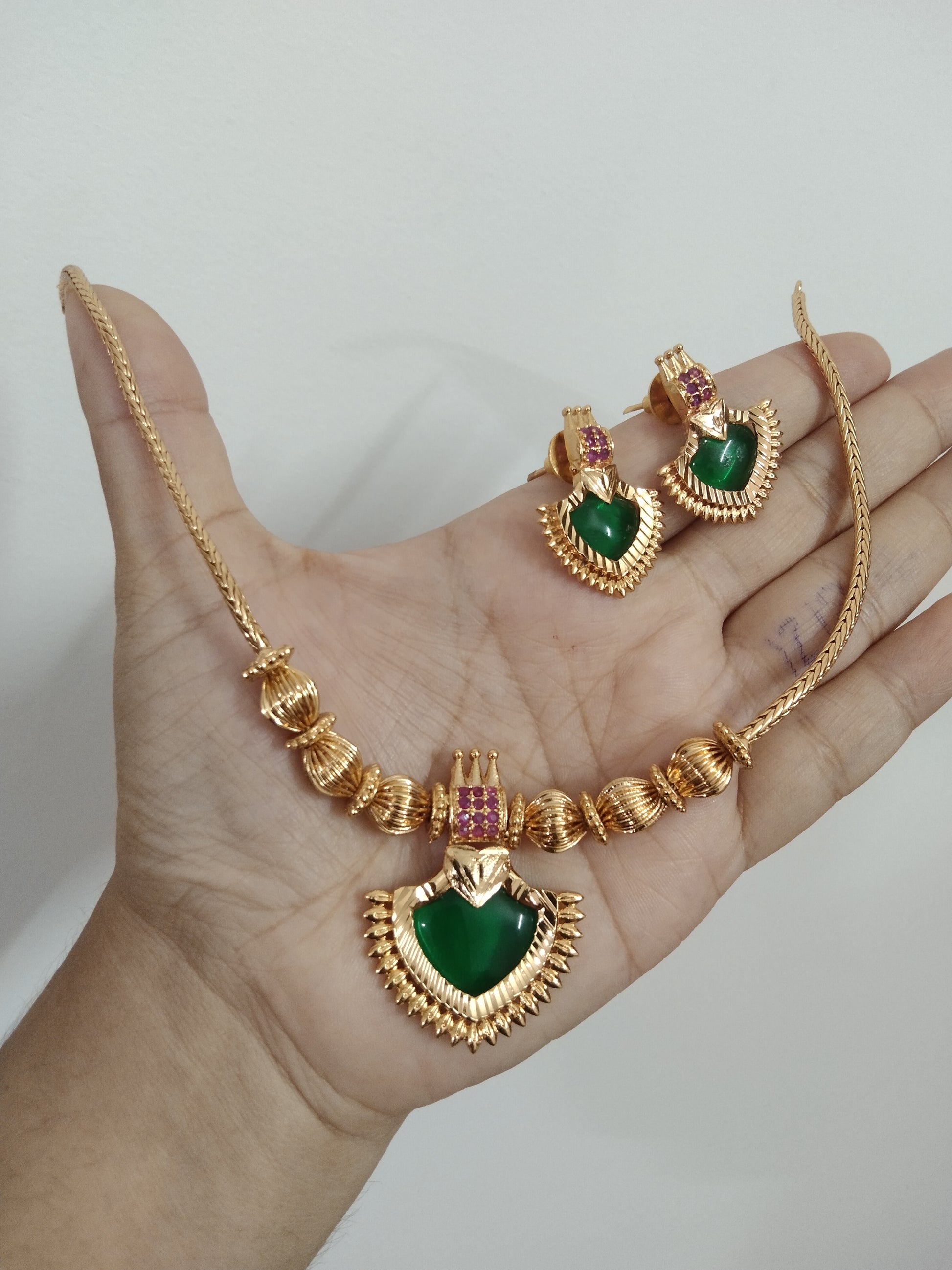 Traditional Palakka Necklace Set V4