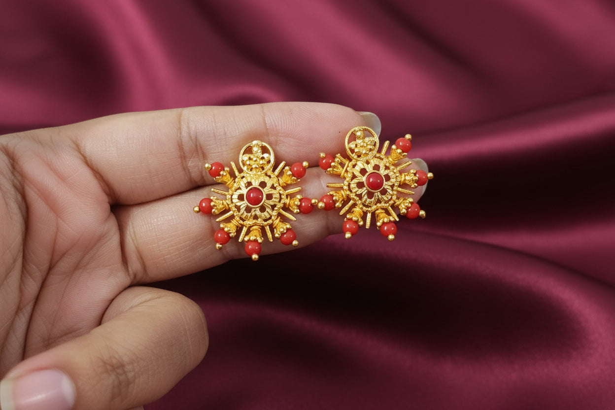 Micro Polish Coral Earring