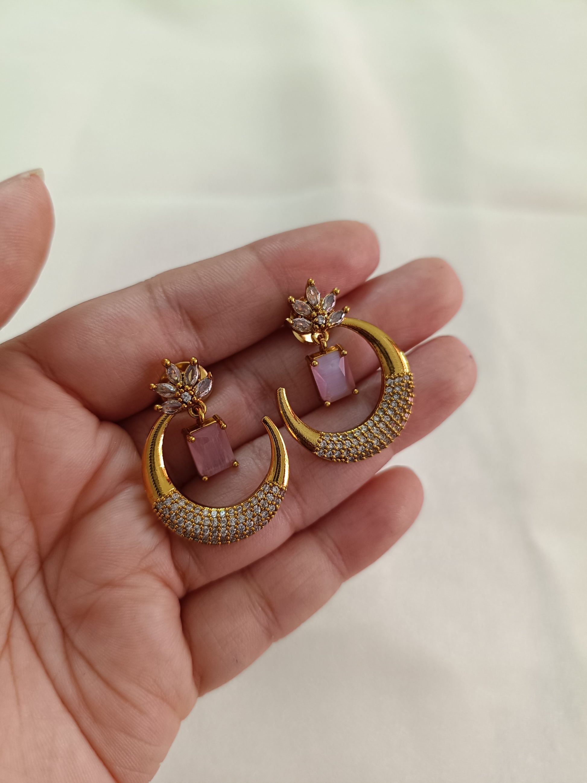 AD Half Moon Earring