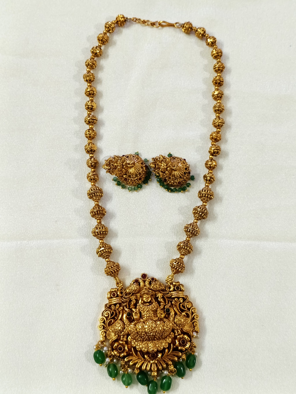 Nagas Lakshmi Pendant Mid Long Necklace Set