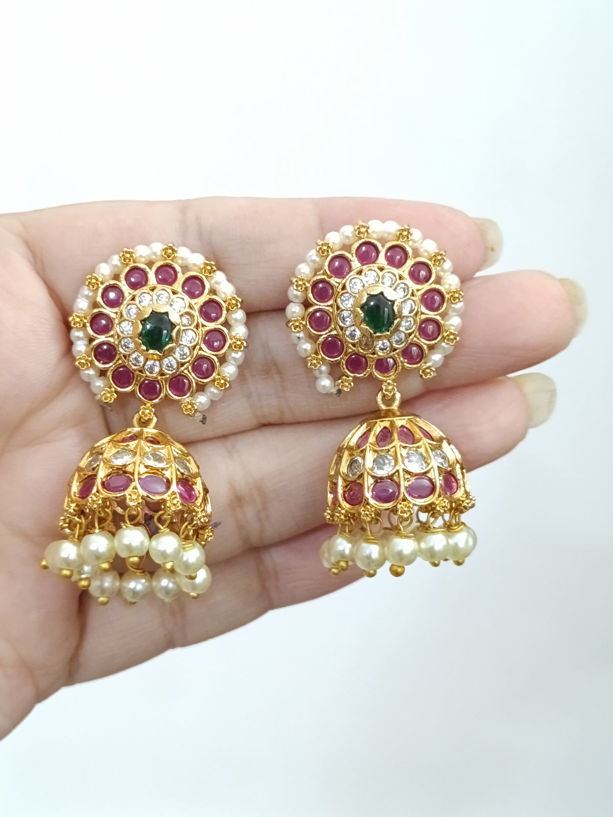 Kemp Pearl Jhumka Earring V250