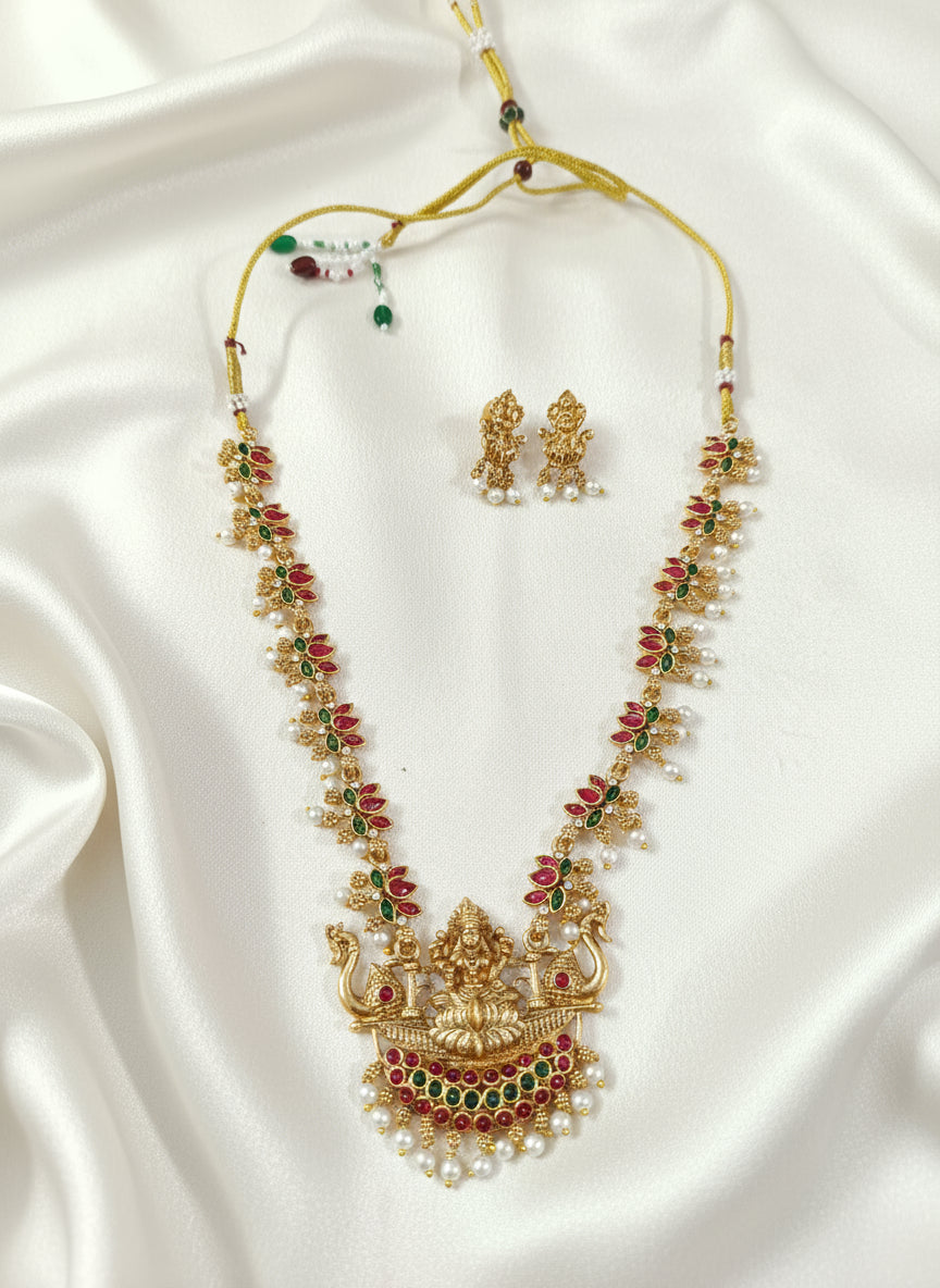 Budget Lotus Lakshmi Necklace Set