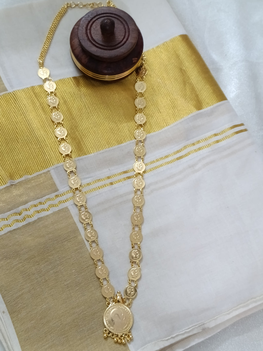 Micro Polish Non Idol Coin Long Necklace